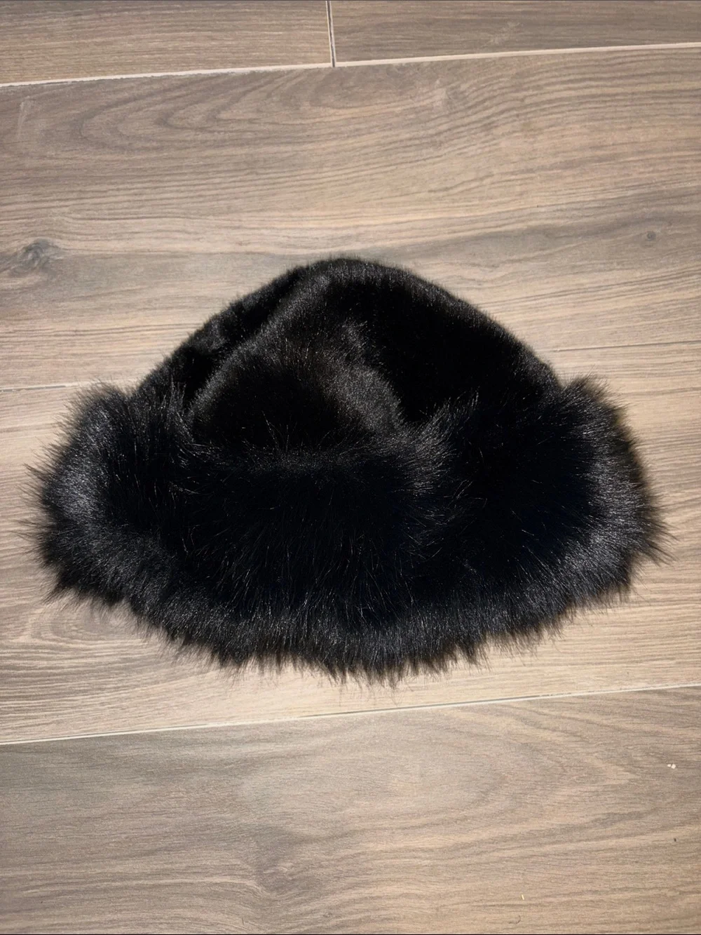 Black Faux Fur Bucket Hat - Women's Cozy Winter Hat